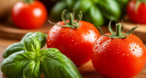 fresh tomatoes and basil